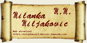 Milanka Miljaković vizit kartica